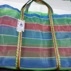 台湾漁師バック　エコバッグ　マチ付き　カゴバック