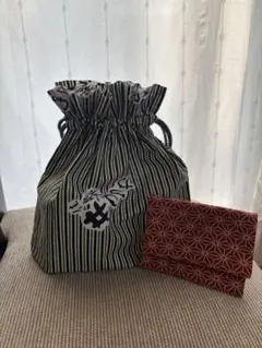 和風巾着袋と小物入れセット
