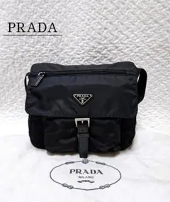 PRADA ショルダーバッグ カメラバッグ ナイロン 三角プレート 白タグ