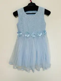 専用です⭐︎水色 レース フラワー装飾 ドレス　130センチ