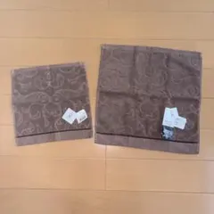 新品　未使用　今治タオル　ハンドタオル　ミニタオル　2枚セット　茶