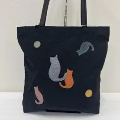 ●8484 IBIZAイビサイビザ キャットブラックトートバッグ　ハンドバッグ