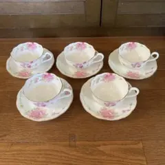 花柄ティーカップ5個セット