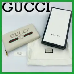 【ほぼ新品】グッチ 長財布 GUCCI ラウンドファスナー ヴィンテージロゴ