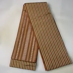 茶色 ストライプ 半幅帯