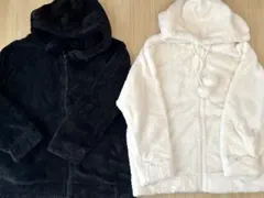 GU マシュマロフィールラウンジパーカ　白黒 2点セット L