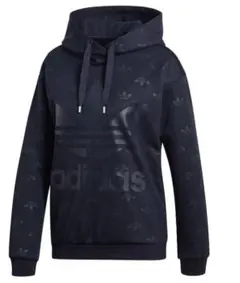 adidas originals レディースパーカー　モノグラム柄　総柄　総ロゴ