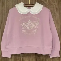 新品タグ付き　メゾピアノ　カレッジ刺しゅう　衿つきトレーナー　ピンク　110cm