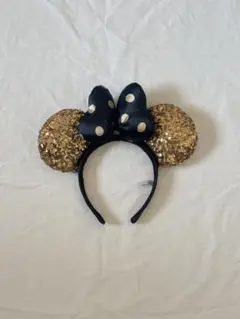 ディズニー ミニー耳カチューシャ ゴールドスパンコール