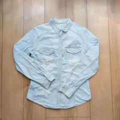 GU レディース 長袖 デニムシャツ Mサイズ ライトブルー