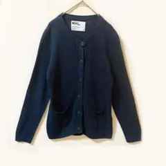 極美品✨ MHL. エムエイチエルネイビー Vネックカーディガン 2 リネン混のサムネイル