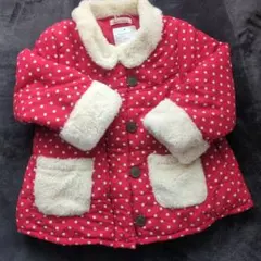 Branshes 赤 水玉 中綿コート 120cm