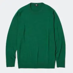 Lサイズ　UNIQLO エクストラファインメリノウール ニット 　グリーン