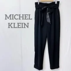 【ミッシェルクラン】美品✨️リボン付きブラックスラックス 大人可愛い 上品