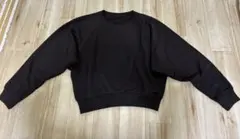 ユニクロ スウェットクロップドシャツ ダークブラウン Mサイズ