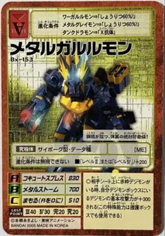 旧デジモンカード　Bx-153 メタルガルルモン