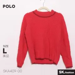 美品 POLO トップス ニット セーター 織りデザイン クルーネック 長袖のサムネイル