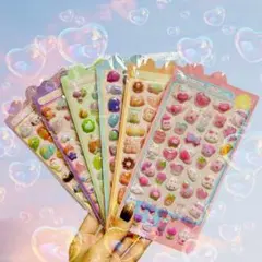 【最安値‼️】6枚セット ボンボンドロップ風シール まとめ売り 立体シール