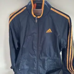 adidas ネイビー オレンジ ストライプ ジャージ