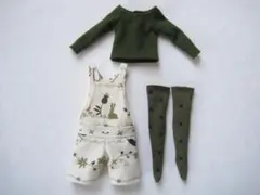うさぎ柄サロペットのセット
