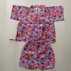 キッズ　甚兵衛　甚平(女の子)　90cm　ピンク