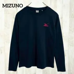 ミズノ 長袖シャツ カットソー L 紺 ネイビー ロゴ刺繍 ピンク トレーニングのサムネイル