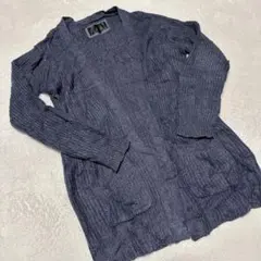 ダークブルー 長袖カーディガン S/M レディース