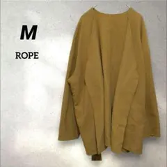 ロペ　レディースカーディガン【38】M　ブラウン　キャメル色　紐付き　羽織り