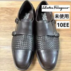 未使用◇フェラガモ◇ダブルモンクストラップシューズ◇10EE◇ダークブラウンのサムネイル