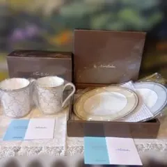 ❤ Noritake トレフォリオゴールド&プラチナ マグカップ＋プレートペアのサムネイル