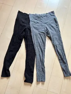 ハイウエストレギンス2点セット（黒・灰）