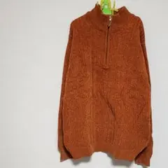 粋楽陽　ハーフジップ　ニット　セーター　モックネック　ポリエステル