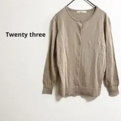 a219【Twenty three】長袖キレイめ薄カーディガンオフィスカジュアル