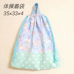 ユニコーン×ハートミント 体操着袋 お着替え袋 巾着袋 女の子 ゆめかわ