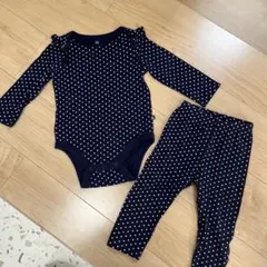 ベビーGAP ロンパースレギンス　ショルダーフリル　ドット12-18m