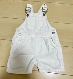 ZARA 80 9-12m ホワイト オーバーオールショート丈　白　男の子女の子のサムネイル