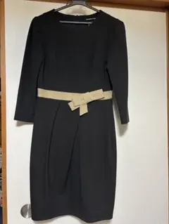 最終お値下げ　ストロベリーフィールズ　黒　ワンピース ウエストリボン　冬ワンピ