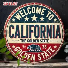 ELCOME TO CALIFORNIA ヴィンテージ風 アルミ看板