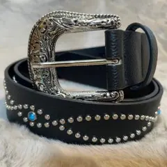 ウエスタンベルト スタッズベルト 黒 ブラック ターコイズ y2k アメカジ 1