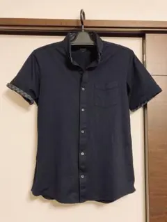極美品　BURBERRY BLACK LABEL 半袖シャツ ネイビー サイズ2のサムネイル