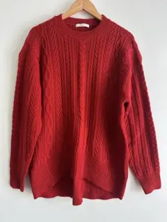 【新品】chocol raffine robe 赤 ケーブルニット セーター