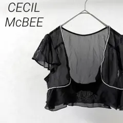 CECIL McBEE ボレロ 半袖 パール レース リボン 透け感 結婚式のサムネイル