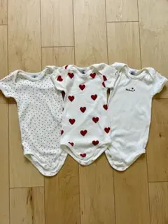 PETIT BATEAU プチバトー/ボディースーツ　ロンパース 3枚セット