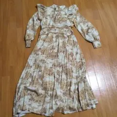 【LILY BROWN】トワルドジュイ柄・長袖ワンピース