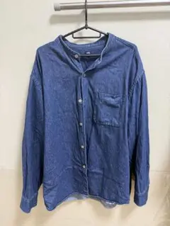 UNIQLO ダークブルー ボタンシャツ XL綿100%