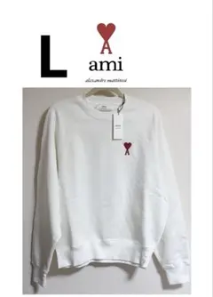 AMI PARISアミパリス 男女共用 ハート ロゴ入り スウェットシャツ L