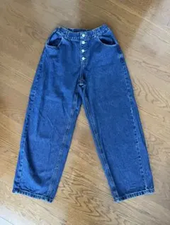 GU ガールズデニムプルオンバギーパンツ　サイズ160