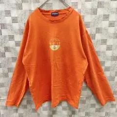★美品★Old UNIQLO Tシャツ　L 長袖　オレンジ　綿100% メンズ