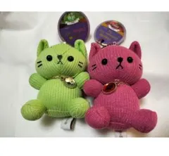 ハッピーバースカラー ニット キャット ねこ マスコット 8月　1月　２個セット