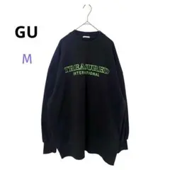 GU ジーユー　メンズ　スウェット　トレーナー 裏起毛　黒　暖かい　M